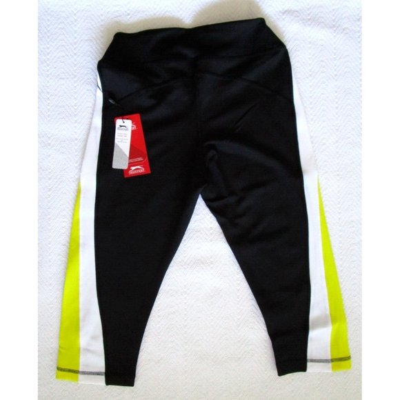 Slazenger Ladies' Sports Performance Short Leggings - NWT Yellow/Black - LARGE - Picture 9 of 10